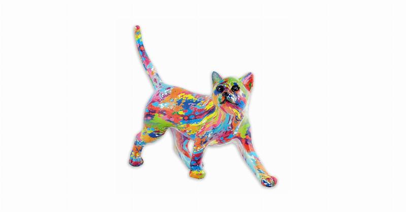 Statue d’animaux aux couleurs vives, sculpture moderne, expression joyeuse et ludique